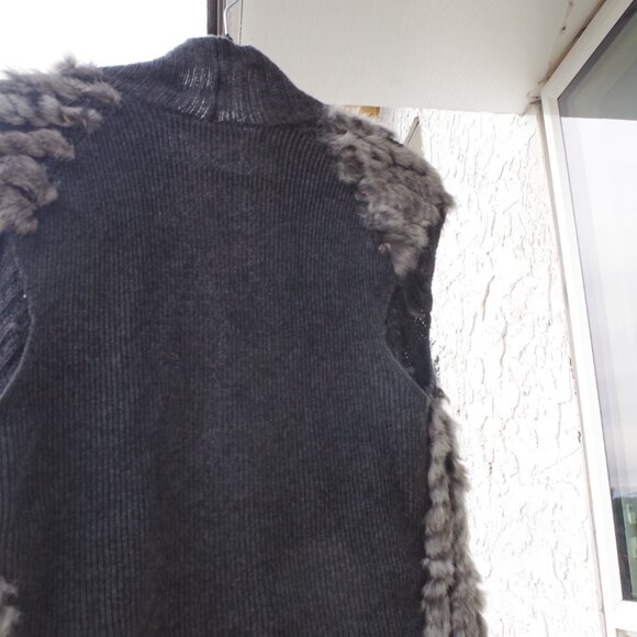 Real Fur& Wool Vest Twelfth Street By Vincent - Picture 7 of 8